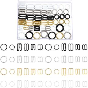 240 Pcs Swimsuit Bra Strap Hooks Bra Strap Slide Rings Replacement Slider Metal Bathing Suit Clips Clasp Bathing Suit Clasp Replacement 3 Styles for Swimsuit Tops and Slip Dress in Kuwait