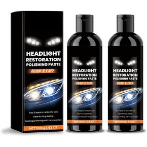 2Pcs Headlight Stain Remover Polishing Paste, Headlight Restoration Kit, Removes Yellowing & Oxidation, Headlight Cleaner for Headlights, Taillights, Fog Lights & Directional Lights in Saudi Arabia