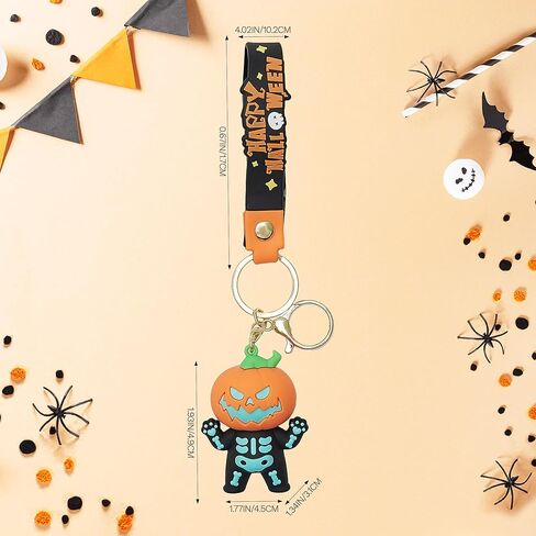 Funny Cute Keychain for Halloween Charms for Bag Purse Halloween Basket Stuffers Key Chain Gifts for Kids in Kuwait
