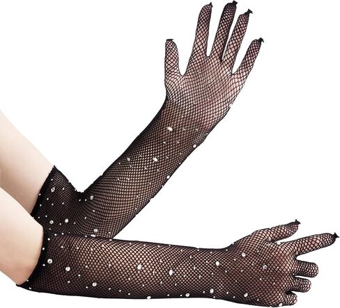 Women Halloween Costume Accessories, Crystal Crown Rhinestone Mesh Fishnet Long Gloves Blonde Wig - Dress for Cosplay in Saudi Arabia