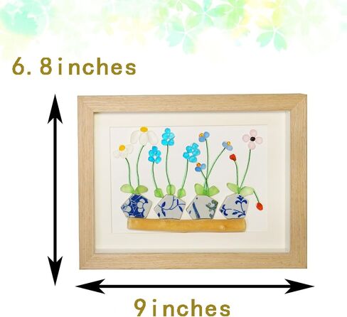 Handmade Sea Glass Wall Art Decor, Sea Glass Art Frame Teacher's Day Gift Birthday Gift for Women Friend, New Home Housewarming Gifts in Saudi Arabia