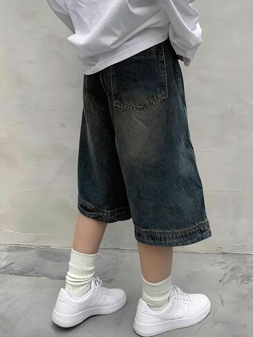 y2k جين شورتات jorts y2k الشارع الشارع الهيب هوب شورت الجينز الجينز الجرونج in Kuwait