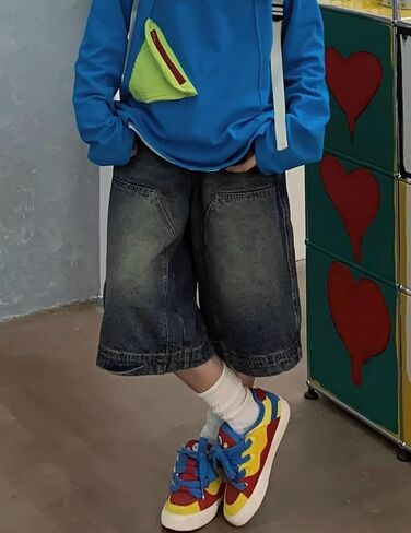 y2k جين شورتات jorts y2k الشارع الشارع الهيب هوب شورت الجينز الجينز الجرونج in Kuwait