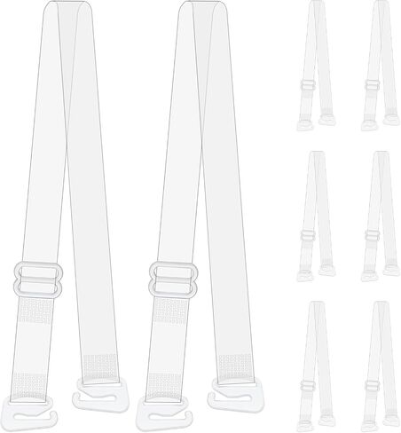 4 Pairs Clear Bra Straps For Women, Transparent Bras Straps Non-Slip Adjustable Bra Strap, Invisible Strap Bras for Women Girls Strapless Wedding Dress in Saudi Arabia