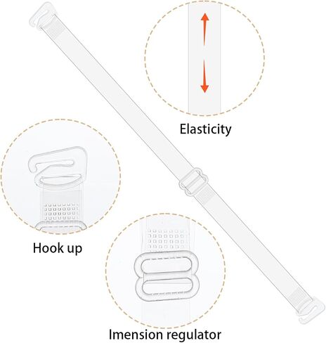 4 Pairs Clear Bra Straps For Women, Transparent Bras Straps Non-Slip Adjustable Bra Strap, Invisible Strap Bras for Women Girls Strapless Wedding Dress in Saudi Arabia