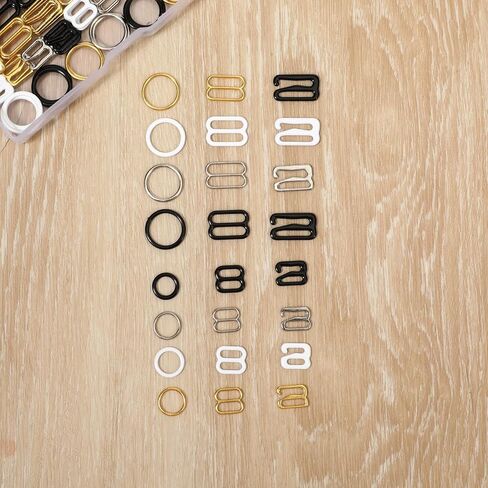 240 Pcs Swimsuit Bra Strap Hooks Bra Strap Slide Rings Replacement Slider Metal Bathing Suit Clips Clasp Bathing Suit Clasp Replacement 3 Styles for Swimsuit Tops and Slip Dress in Kuwait