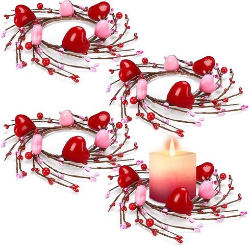 Jansun 4 PCS Fall Candle Rings ، Maple Maple Leaving Pumpkins الزخرفة الزخرفية للديكور المنزلي الخريف عيد الشكر القساوسة المركزية وإعدادات المزرعة المزرعة in Kuwait