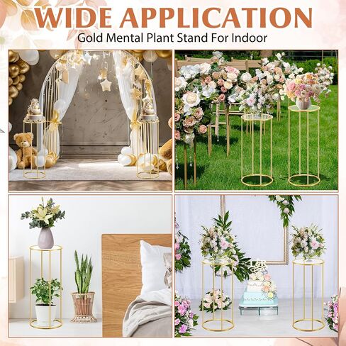 Geelin 8 Pcs Cylinder Pedestal Stands for Parties 35.4/31.5/27.6/23.6 Inch Gold Metal Cilindro para Fiestas Cake Pedestal Plant Cylinder Stands for Vases Flowers Wedding Birthday Party Decorations in Saudi Arabia