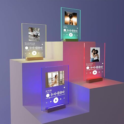 4pcs 6 "قاعدة مصباح LED خشبي ، قاعدة خفيفة مصباح خشبي ملون ، قاعدة مصباح LED قاعدة لايت قاعدة ليلية لفيلم أكريليك ثلاثي الأبعاد الفنية الزجاجية in Kuwait