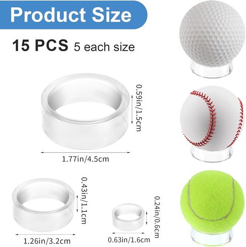 15 Pcs Acrylic Round Ball Pedestal Plastic Sphere Stands Softball Ring Holder For Balls Display Clear Small Medium Large Round Baseball Ring Stands Crystal Sphere Stand For Decorative Eggs Balls in Saudi Arabia