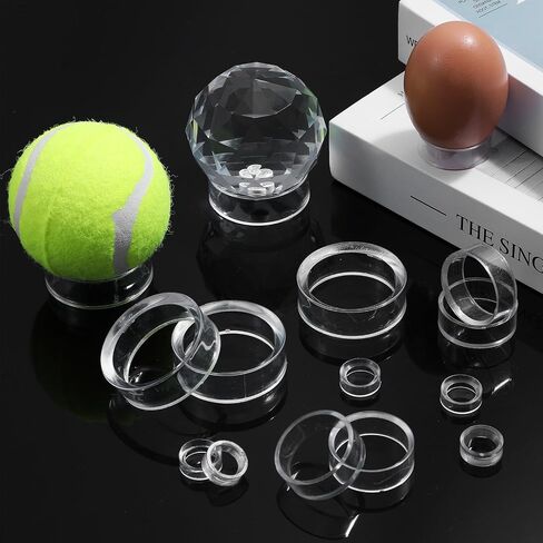 15 Pcs Acrylic Round Ball Pedestal Plastic Sphere Stands Softball Ring Holder For Balls Display Clear Small Medium Large Round Baseball Ring Stands Crystal Sphere Stand For Decorative Eggs Balls in Saudi Arabia