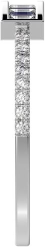 Clara Pucci 0.47 CT Baguette Cut Moissanite Dainty Minimalist Channel أفقي بار Pave Light Right 14k صلب أبيض النطاق الزفاف اليومي in Saudi Arabia