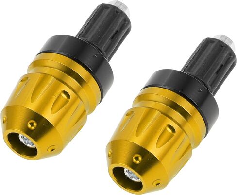 2pcs Motorcycle Bar Ends Plug Universal Handlebar Bar End Caps Aluminum Alloy for 7/8" 22mm Handlebar Gold Tone in Saudi Arabia