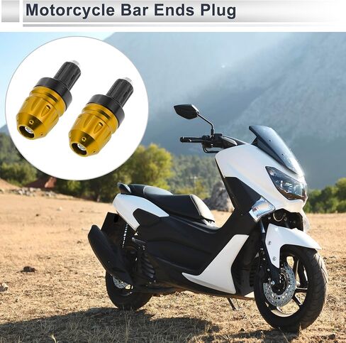 2pcs Motorcycle Bar Ends Plug Universal Handlebar Bar End Caps Aluminum Alloy for 7/8" 22mm Handlebar Gold Tone in Saudi Arabia
