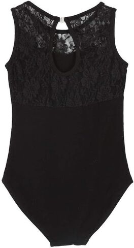 GSHA Girls Slobess Lace Ballet Dancewear Leotard Black White Gymnastics Tops Comples in Saudi Arabia