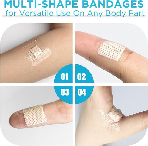OK TAPE Waterproof Clear Adhesive Bandages, Bulk 160 ct Sheer Assorted Sizes with Individually Wraps for First-Aid Wound Care, Variety Bandage Pack for Minor Cuts & Scrapes - Stays Put in The Shower in Saudi Arabia