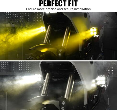 مجموعة الإضاءة الأمامية السوداء Nicecnc متوافقة مع Yamaha Tenere 700 XTZ700 2019-2024 ، 25W 4PCS 3030 LED Chips 2000 Lumens Yellow White Light IP67 in Kuwait