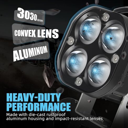مجموعة الإضاءة الأمامية السوداء Nicecnc متوافقة مع Yamaha Tenere 700 XTZ700 2019-2024 ، 25W 4PCS 3030 LED Chips 2000 Lumens Yellow White Light IP67 in Kuwait