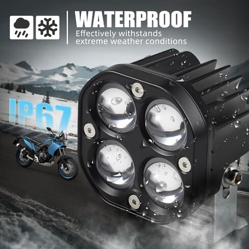 مجموعة الإضاءة الأمامية السوداء Nicecnc متوافقة مع Yamaha Tenere 700 XTZ700 2019-2024 ، 25W 4PCS 3030 LED Chips 2000 Lumens Yellow White Light IP67 in Kuwait