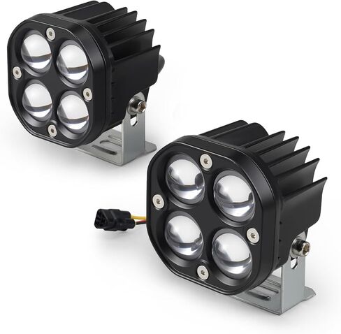 مجموعة الإضاءة الأمامية السوداء Nicecnc متوافقة مع Yamaha Tenere 700 XTZ700 2019-2024 ، 25W 4PCS 3030 LED Chips 2000 Lumens Yellow White Light IP67 in Kuwait