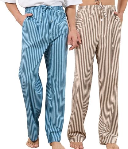 u2skiin mens 2 pack 100 ٪ سراويل بيجاما القطن ، وترويج لينة قعصات صالة PJ للرجال مع جيوب in Saudi Arabia
