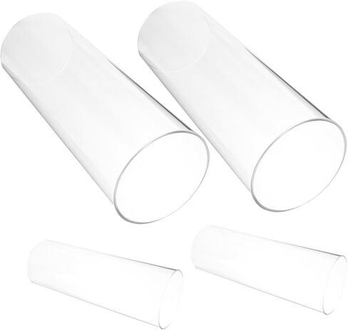 Vaguelly 4Pcs Transparent Glass Candle Shades Protective Candle Tube Covers for Gentle LED Flame High Borosilicate Glass Craft Candle Holders for Home Decor and Events in Saudi Arabia