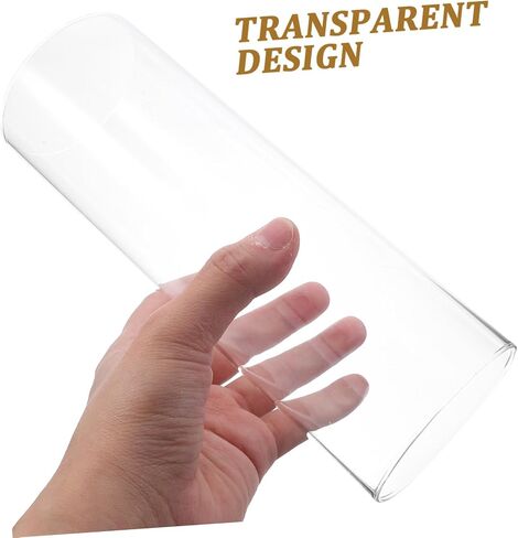 Vaguelly 4Pcs Transparent Glass Candle Shades Protective Candle Tube Covers for Gentle LED Flame High Borosilicate Glass Craft Candle Holders for Home Decor and Events in Saudi Arabia