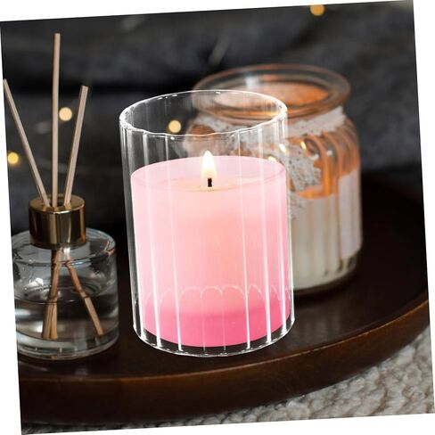 Open Ended Candle Shades Windproof Candle Protectors for Decorative Home Use Desktop Glass Shades Elegant Design for Weddings and Events in Kuwait