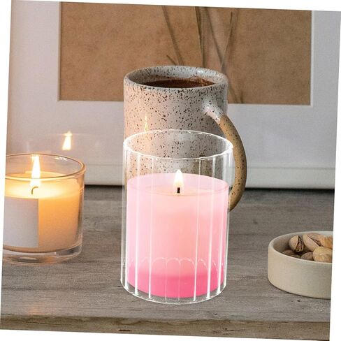 Open Ended Candle Shades Windproof Candle Protectors for Decorative Home Use Desktop Glass Shades Elegant Design for Weddings and Events in Kuwait