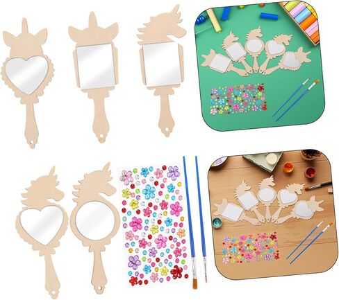 Unfinished Boys and Mirror Wood Mirror DIY Projects for Princess Party Vanity Craft Birthday Favors in Saudi Arabia