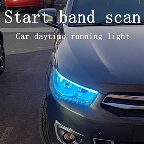 2 عبوة LED DRL السيارة النهارية تشغيل ضوء 24 بوصة شريط مضاد للماء مرنة المصابيح الأمامية أبيض انعطاف إشارة تدفق الفرامل الأصفر 12 فولت (أبيض إلى أصفر) in Kuwait