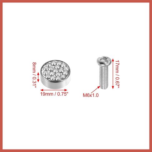 ACROPIX 1 Set Bling Car License Plate Fasteners Screws Caps Covers White Universal Rhinestone License Plate Bolt Cap Plastic Washer Car Parts in Saudi Arabia