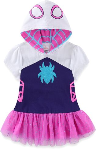 Marvel Spider-Gwen Ghost Spider Girls Cosplay Hooded Shirt with Tulle and Legging Pants Set for Toddler and Big Kids in Saudi Arabia