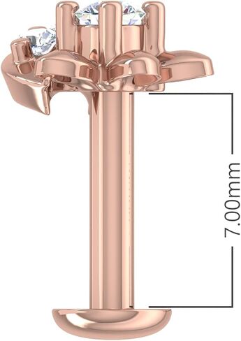 FINEROCK 0.09 Carat Natural Diamond Nose Pin Screw Back Nose Stud 14K/18K Gold Body Piercing Jewelry Gift for Women in Saudi Arabia