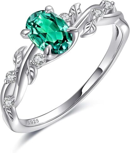 خواتم الخطوبة للنساء 925 الجنيه الفضية الفضية المقطعة البيضاوي المطحون/أسود كوارتز/زفاف الزمر الزمردي وعد بوعد 5-9 in Kuwait