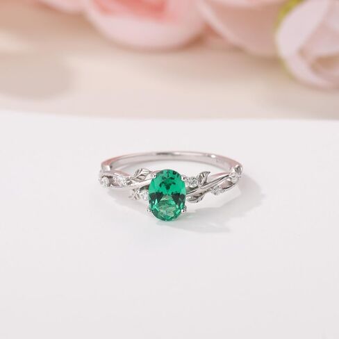 خواتم الخطوبة للنساء 925 الجنيه الفضية الفضية المقطعة البيضاوي المطحون/أسود كوارتز/زفاف الزمر الزمردي وعد بوعد 5-9 in Kuwait