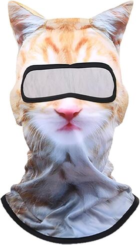 3D Cat Ski Balaclava Sheisty Face Mask مع آذان قناع تزلج لطيف مناسبة للمهرجانات الموسيقية Raves Halloween Party in Saudi Arabia