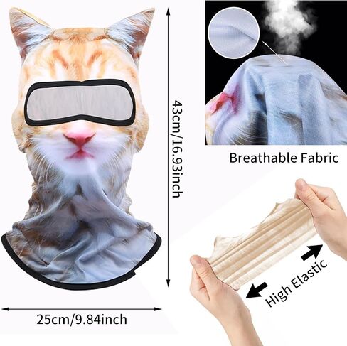 3D Cat Ski Balaclava Sheisty Face Mask مع آذان قناع تزلج لطيف مناسبة للمهرجانات الموسيقية Raves Halloween Party in Saudi Arabia