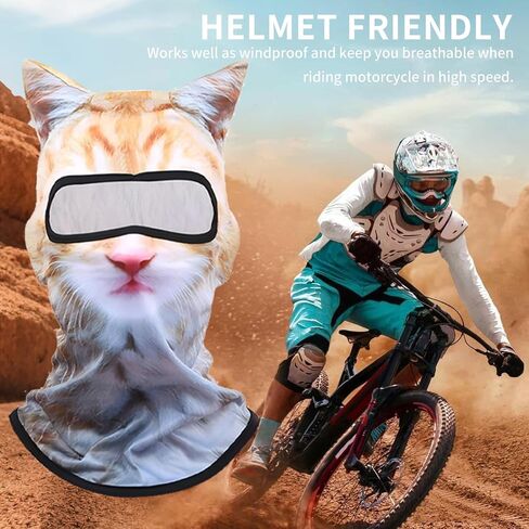 3D Cat Ski Balaclava Sheisty Face Mask مع آذان قناع تزلج لطيف مناسبة للمهرجانات الموسيقية Raves Halloween Party in Saudi Arabia