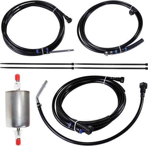 طقم FL-FG0053 خطوط الوقود متوافقة مع Chevy Silverado 1500 2500 GMC Sierra 1500 1999-2003 4.8L 5.3L 6L 8.1L شاحنات بيك آب استبدال FL-FG0053 FG0053 NFR0003 NYLON FUEL LINERS KIT KIT in Kuwait