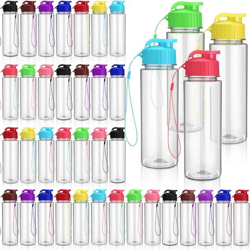 Domensi 50 Pieces Water Bottle Bulk 17 oz Plastic Water Bottles Bulk Sports Adults Kids Reusable Large Water Bottles with Leak Proof Flip Top for Kids Adults School Fitness in Kuwait