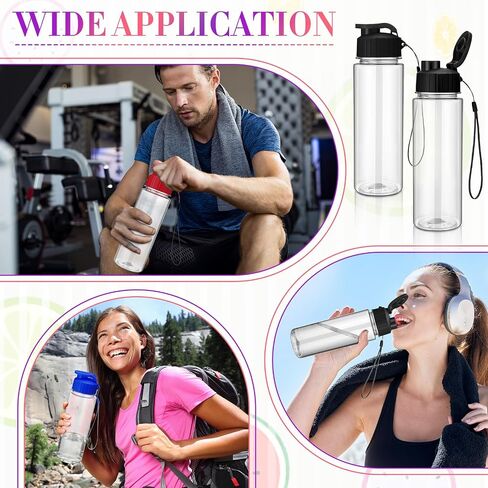 Domensi 50 Pieces Water Bottle Bulk 17 oz Plastic Water Bottles Bulk Sports Adults Kids Reusable Large Water Bottles with Leak Proof Flip Top for Kids Adults School Fitness in Kuwait
