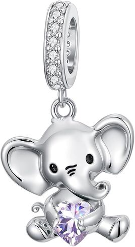 PROESS 925 sterling Silver Elephant Charm 12 شهرًا Birthstone Bead Bead for Elephant Bracelets Jewerly Maint in Saudi Arabia