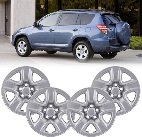 17" Silver Wheel Skins (Set of 4) for 2006-2012 Toyota Rav4, 17 inches ABS Wheel Covers Compatible with 06-12 Rav4 Steel Wheels- Auto Tire Replacement Cap Cover 42611-0R020 42611-42200 in Kuwait