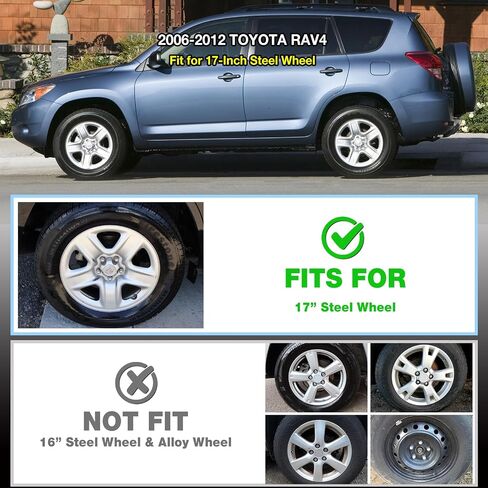 17" Silver Wheel Skins (Set of 4) for 2006-2012 Toyota Rav4, 17 inches ABS Wheel Covers Compatible with 06-12 Rav4 Steel Wheels- Auto Tire Replacement Cap Cover 42611-0R020 42611-42200 in Kuwait