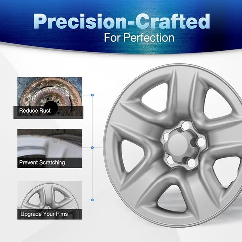 17" Silver Wheel Skins (Set of 4) for 2006-2012 Toyota Rav4, 17 inches ABS Wheel Covers Compatible with 06-12 Rav4 Steel Wheels- Auto Tire Replacement Cap Cover 42611-0R020 42611-42200 in Kuwait