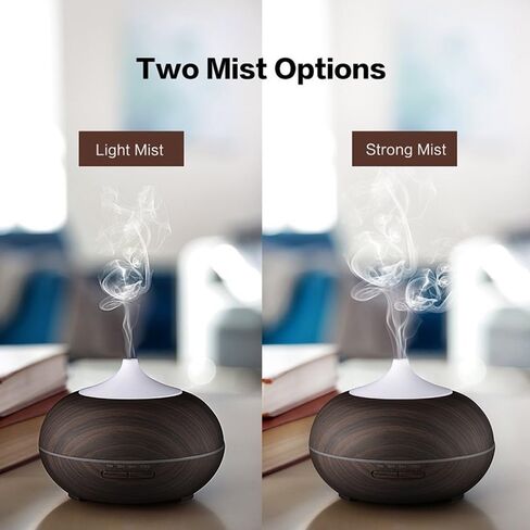550ml Large Capacity Essential Oil Diffuser with 6 Essential Oil Set, Aromatherapy Ultrasonic Air Humidifier with Timer Setting, 7 Color LED Night Light and Waterless Auto-Off Functions for Home, Spa in Saudi Arabia