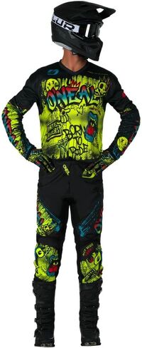 O'Neal 2025 Youth Kids Element Element Attack Jersey Pant Motocross Offroad Gear Combo Black/White (Youth Small/W22) in Saudi Arabia