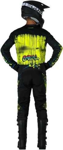 O'Neal 2025 Youth Kids Element Element Attack Jersey Pant Motocross Offroad Gear Combo Black/White (Youth Small/W22) in Saudi Arabia