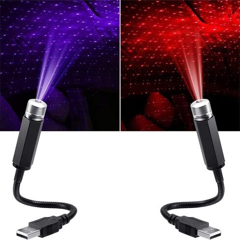 2 Pack USB Star Car Roof Lights محمولة مصباح الإسقاط المصباح Mini LED قابل للتعديل in Kuwait